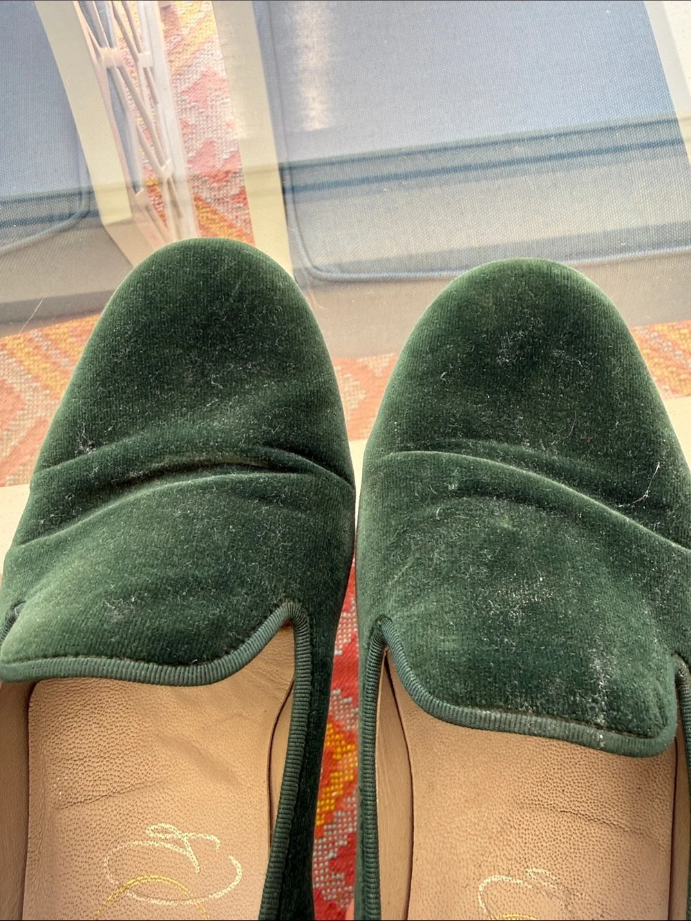 Stubbs & Wootton Emerald Green Velvet Slip-On Loafers